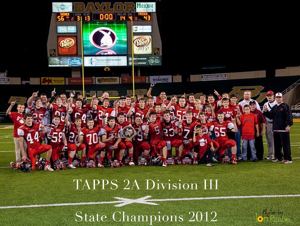 St. Paul Cardinals - 2012 TAPPS Div III State Football Champions