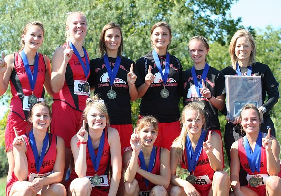St. Paul Lady Cardinals - 2009 TAPPS 2A State Cross Country Champions